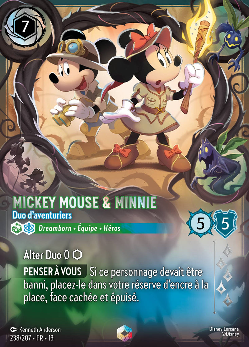 Carte Lorcana 238/207 Mickey Mouse & Minnie, Duo d'aventuriers | LorenZone