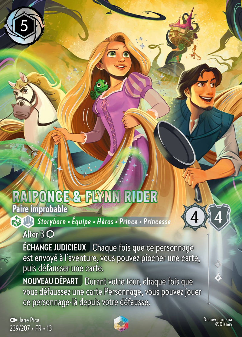 Carte Lorcana 239/207 Raiponce & Flynn Rider, Paire improbable | LorenZone