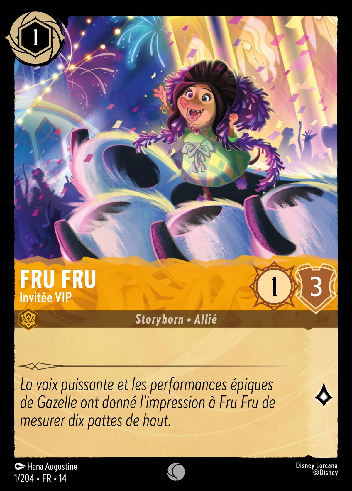 Carte Lorcana 001/204 Fru Fru, Invitée VIP | LorenZone