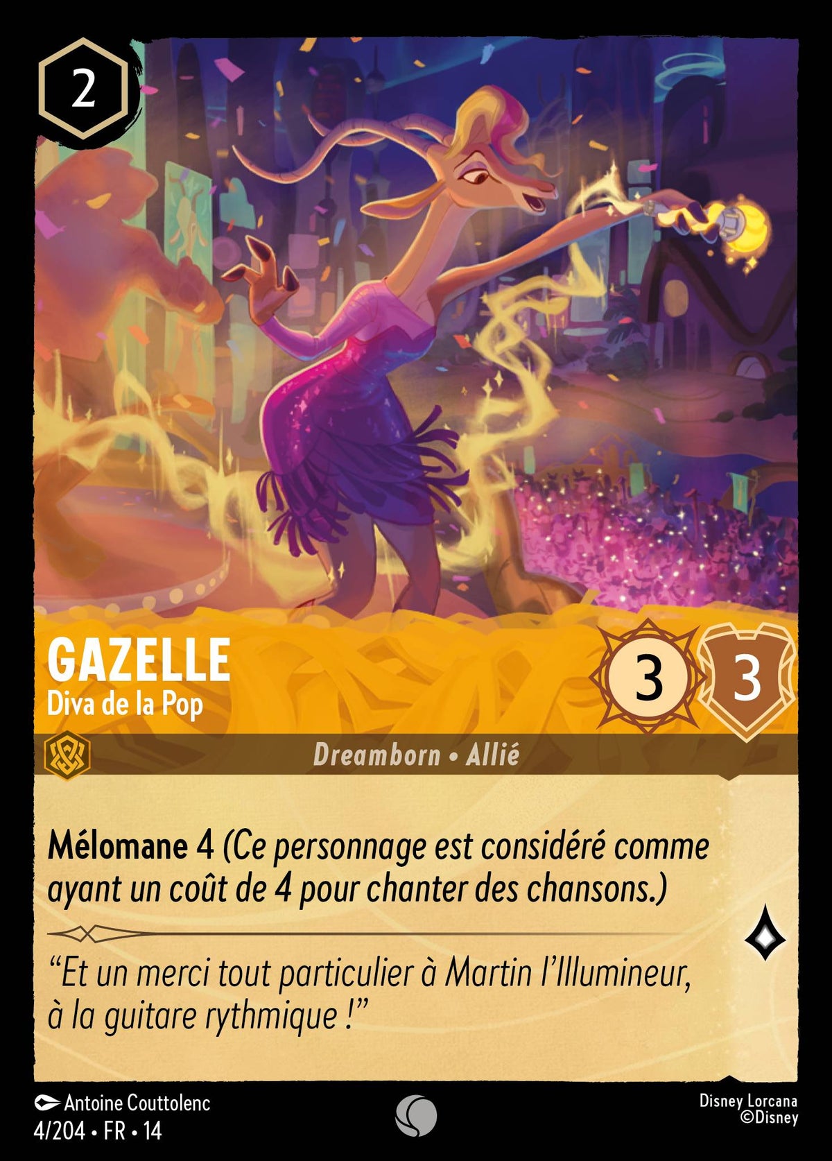 Carte Lorcana 004/204 Gazelle, Diva de la Pop | LorenZone