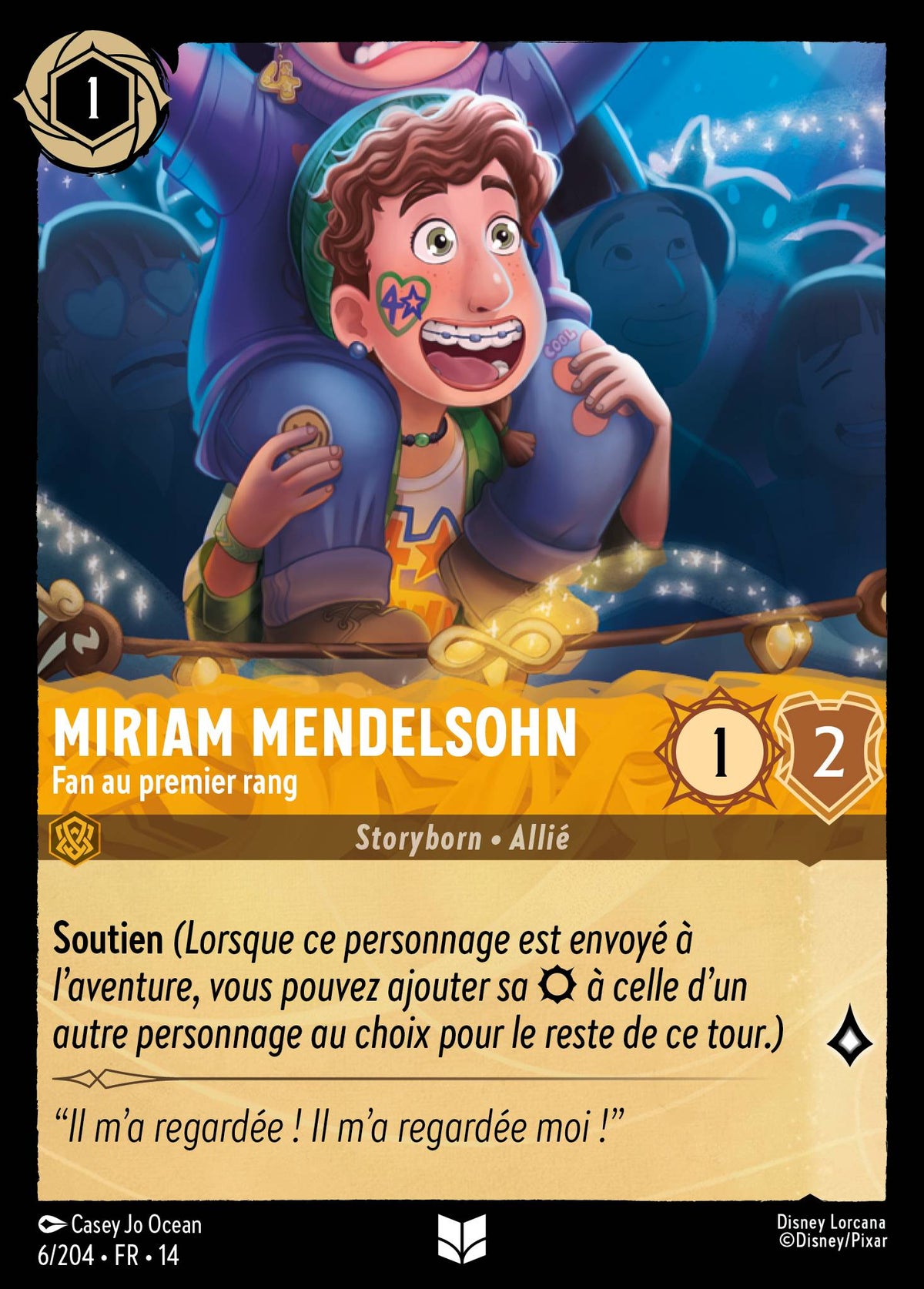 Carte Lorcana 006/204 Miriam Mendelsohn, Fan au premier rang | LorenZone