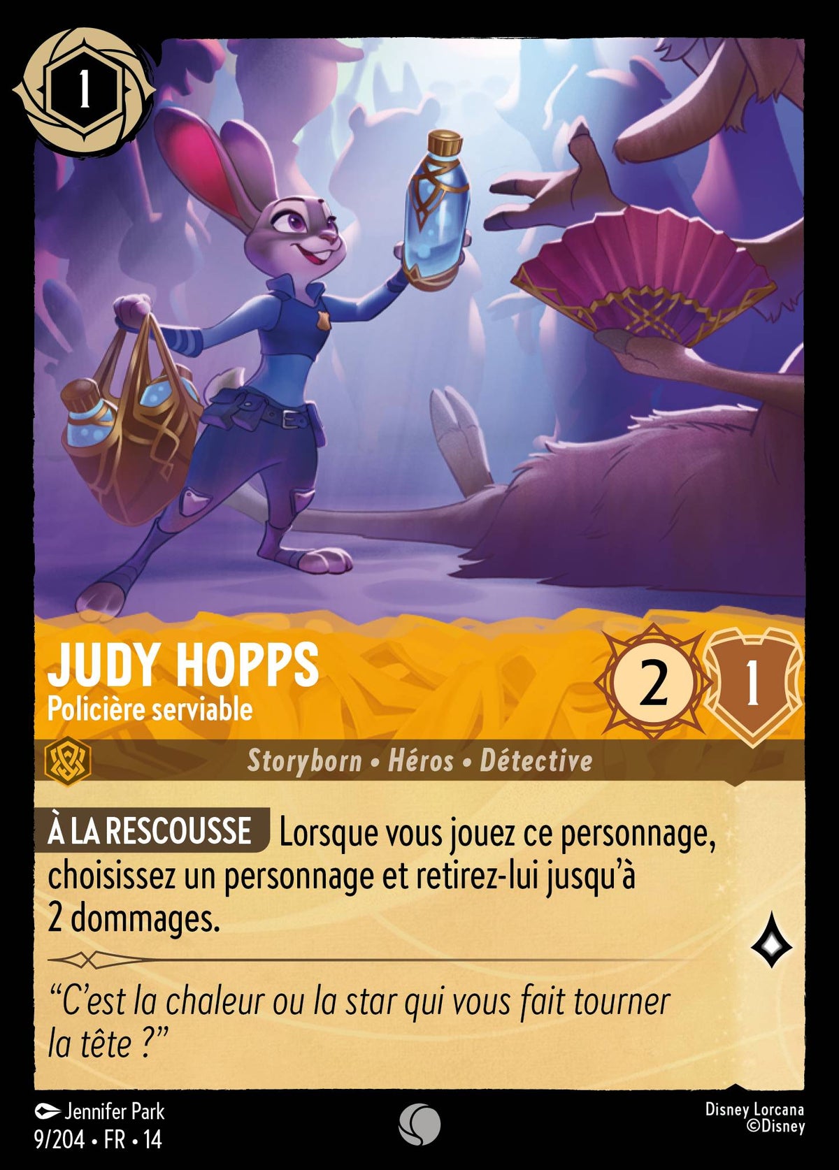 Carte Lorcana 009/204 Judy Hopps, Policière serviable | LorenZone