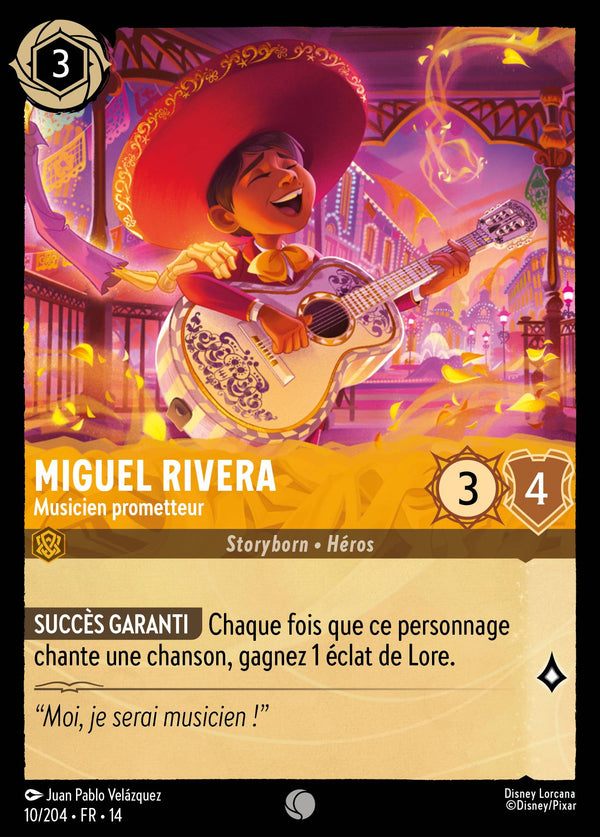 Carte Lorcana 010/204 Miguel Rivera, Musicien prometteur | LorenZone