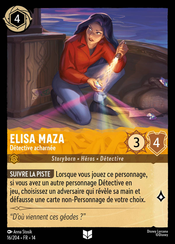 Carte Lorcana 016/204 Elisa Maza, Détective acharnée | LorenZone