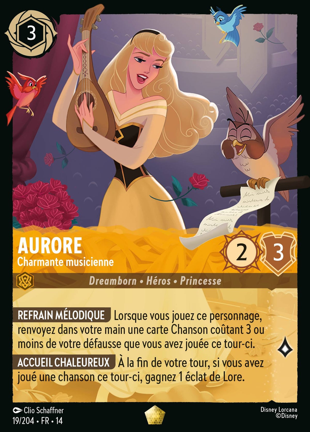 Carte Lorcana 019/204 Aurore, Charmante musicienne | LorenZone