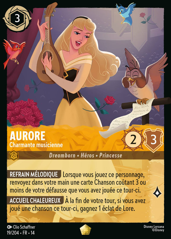 Carte Lorcana 019/204 Aurore, Charmante musicienne | LorenZone