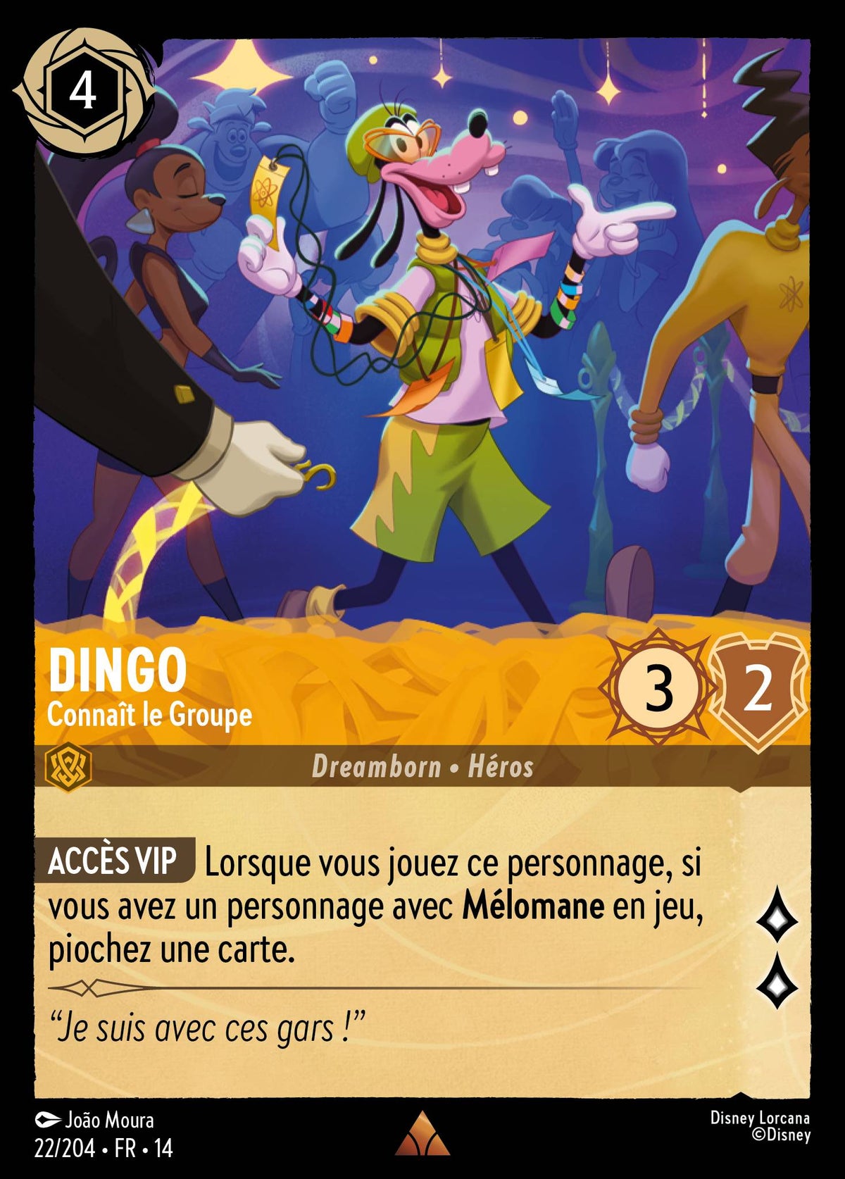 Carte Lorcana 022/204 Dingo, Connaît le Groupe | LorenZone