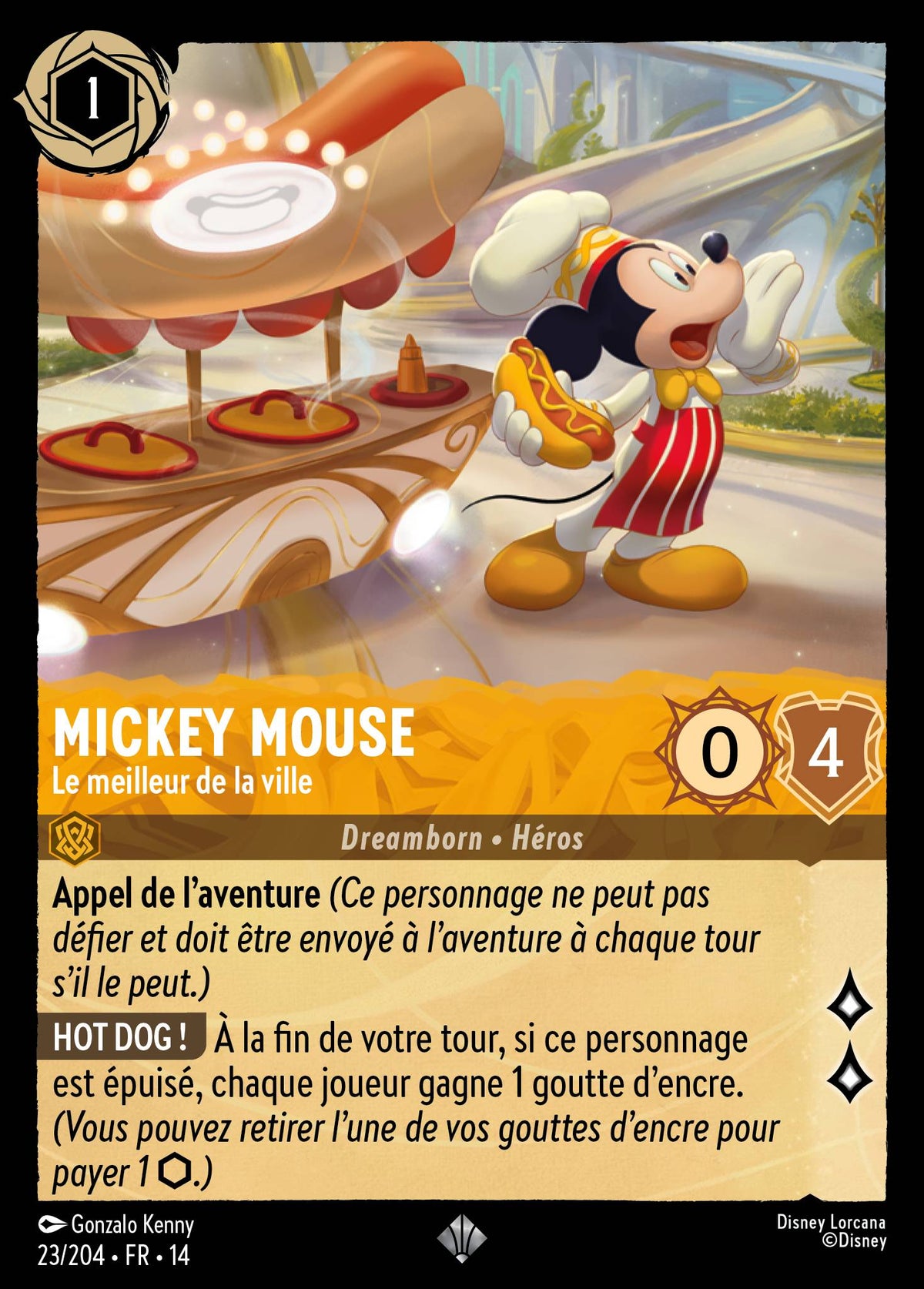 Carte Lorcana 023/204 Mickey Mouse, Le meilleur de la ville | LorenZone