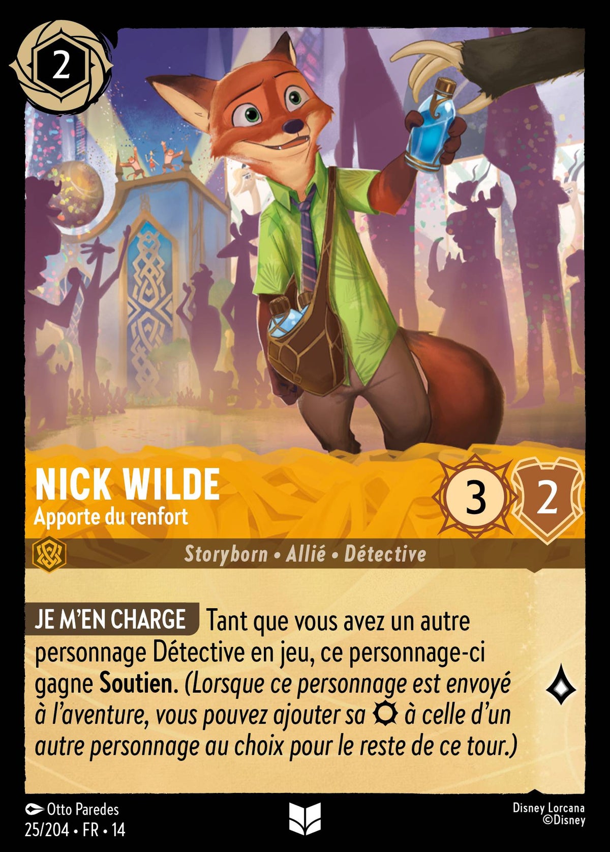 Carte Lorcana 025/204 Nick Wilde, Apporte du renfort | LorenZone