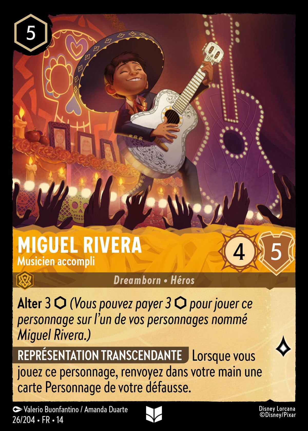 Carte Lorcana 026/204 Miguel Rivera, Musicien accompli | LorenZone