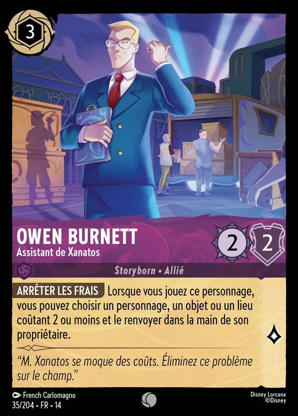 Carte Lorcana 035/204 Owen Burnett, Assistant de Xanatos | LorenZone