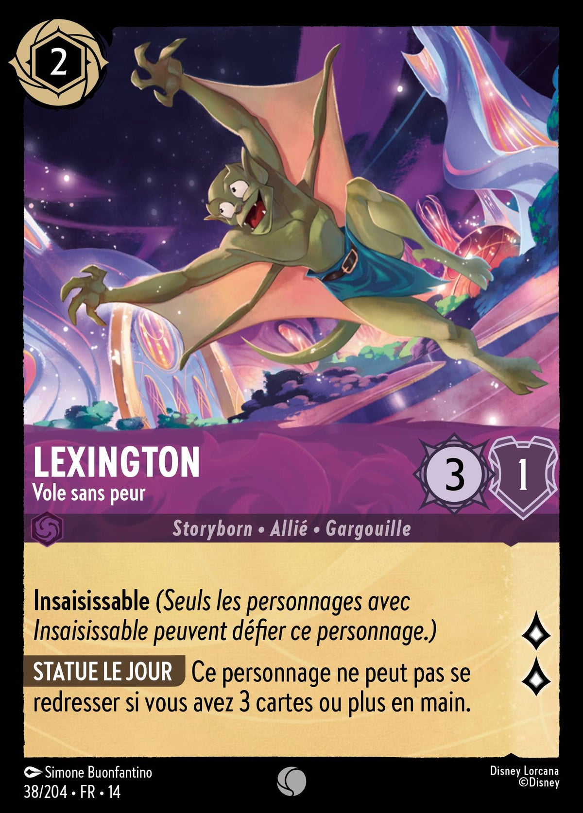 Carte Lorcana 038/204 Lexington, Vole sans peur | LorenZone