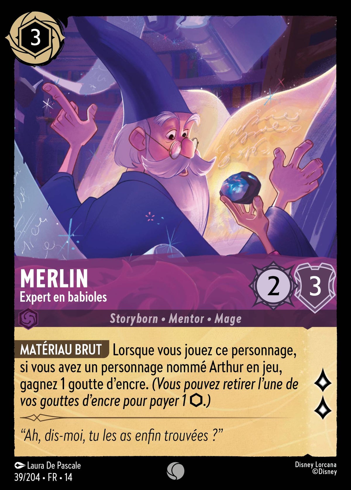 Carte Lorcana 039/204 Merlin, Expert en babioles | LorenZone