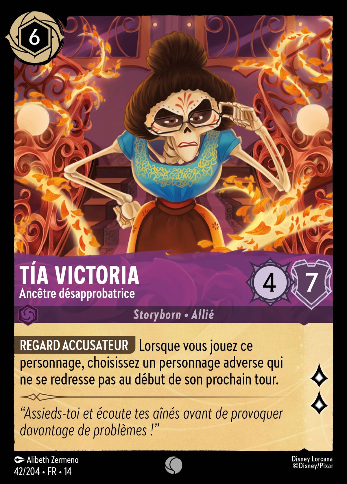 Carte Lorcana 042/204 Tía Victoria, Ancêtre désapprobatrice | LorenZone