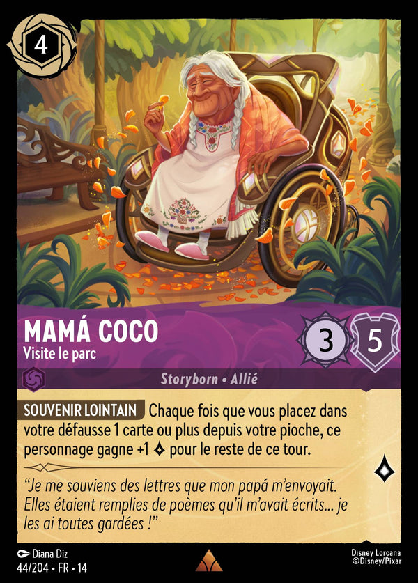 Carte Lorcana 044/204 Mamá Coco, Visite le parc | LorenZone
