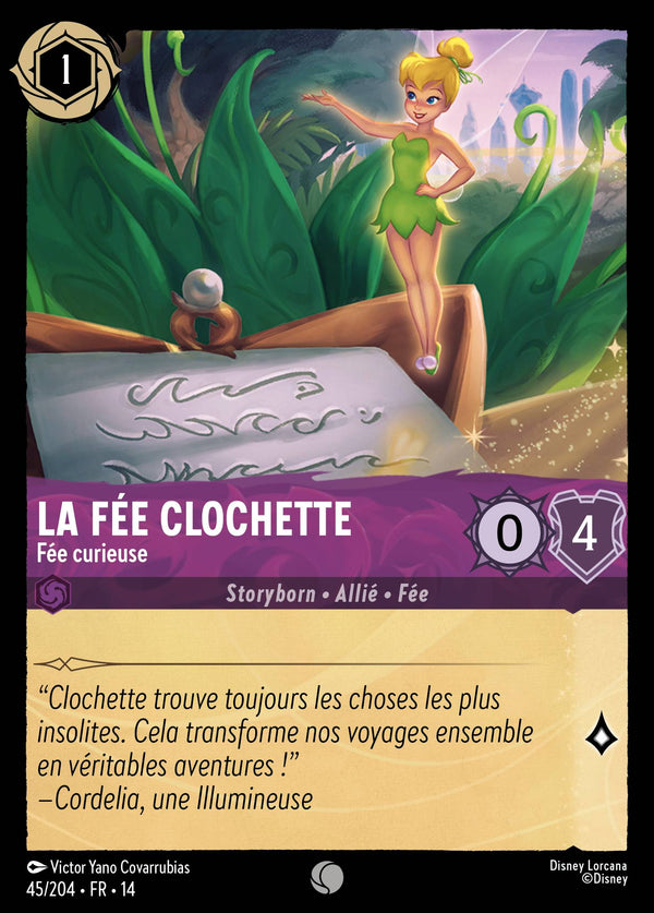 Carte Lorcana 045/204 La Fée Clochette, Fée curieuse | LorenZone