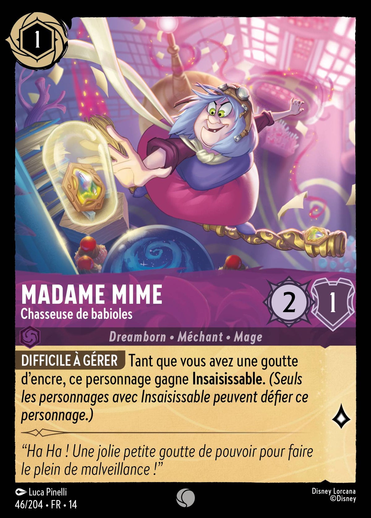 Carte Lorcana 046/204 Madame Mime, Chasseuse de babioles | LorenZone