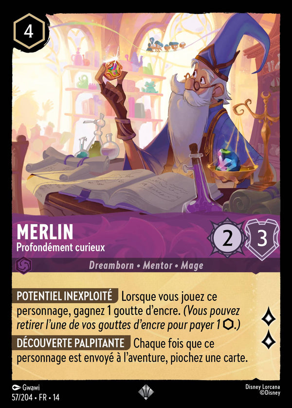 Carte Lorcana 057/204 Merlin, Profondément curieux | LorenZone