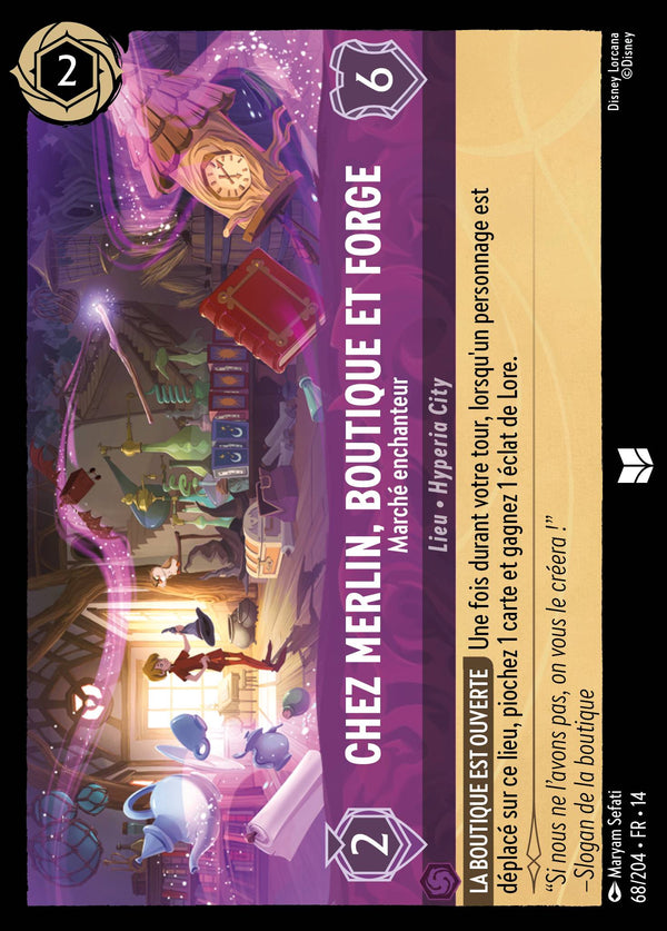Carte Lorcana 068/204 Chez Merlin, boutique et forge, Marché enchanteur | LorenZone