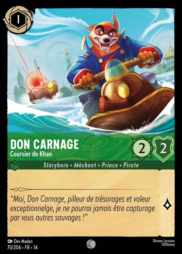 Carte Lorcana 070/204 Don Carnage, Coursier de Khan | LorenZone
