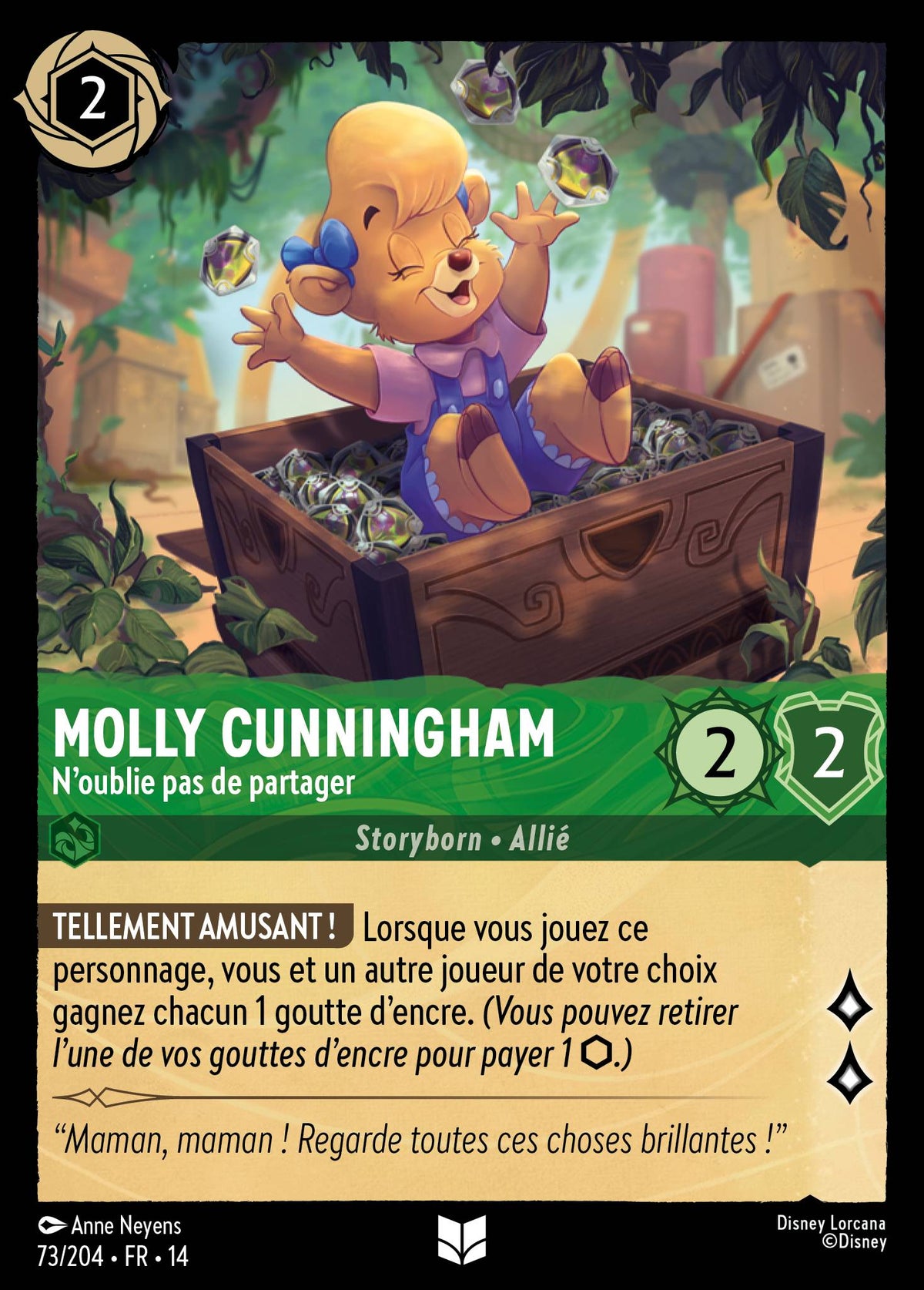 Carte Lorcana 073/204 Molly Cunningham, N'oublie pas de partager | LorenZone