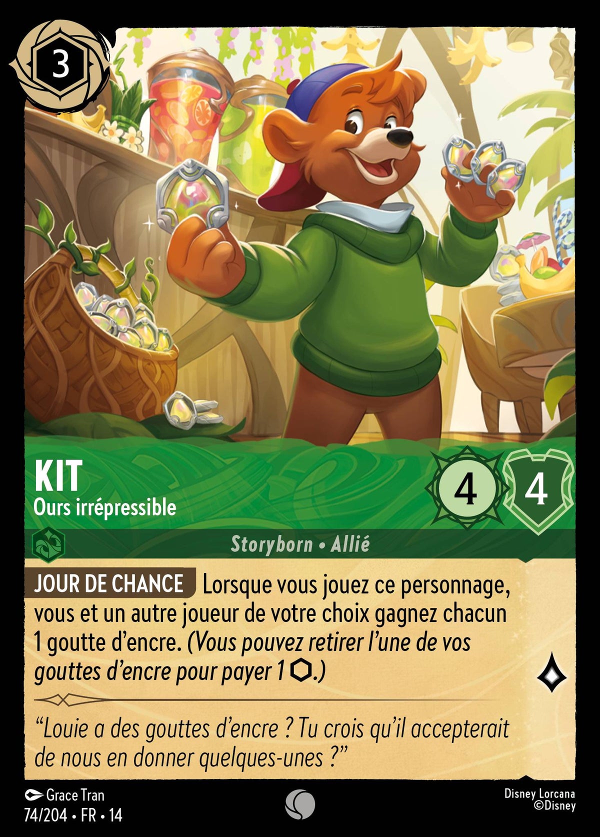 Carte Lorcana 074/204 Kit, Ours irrépressible | LorenZone
