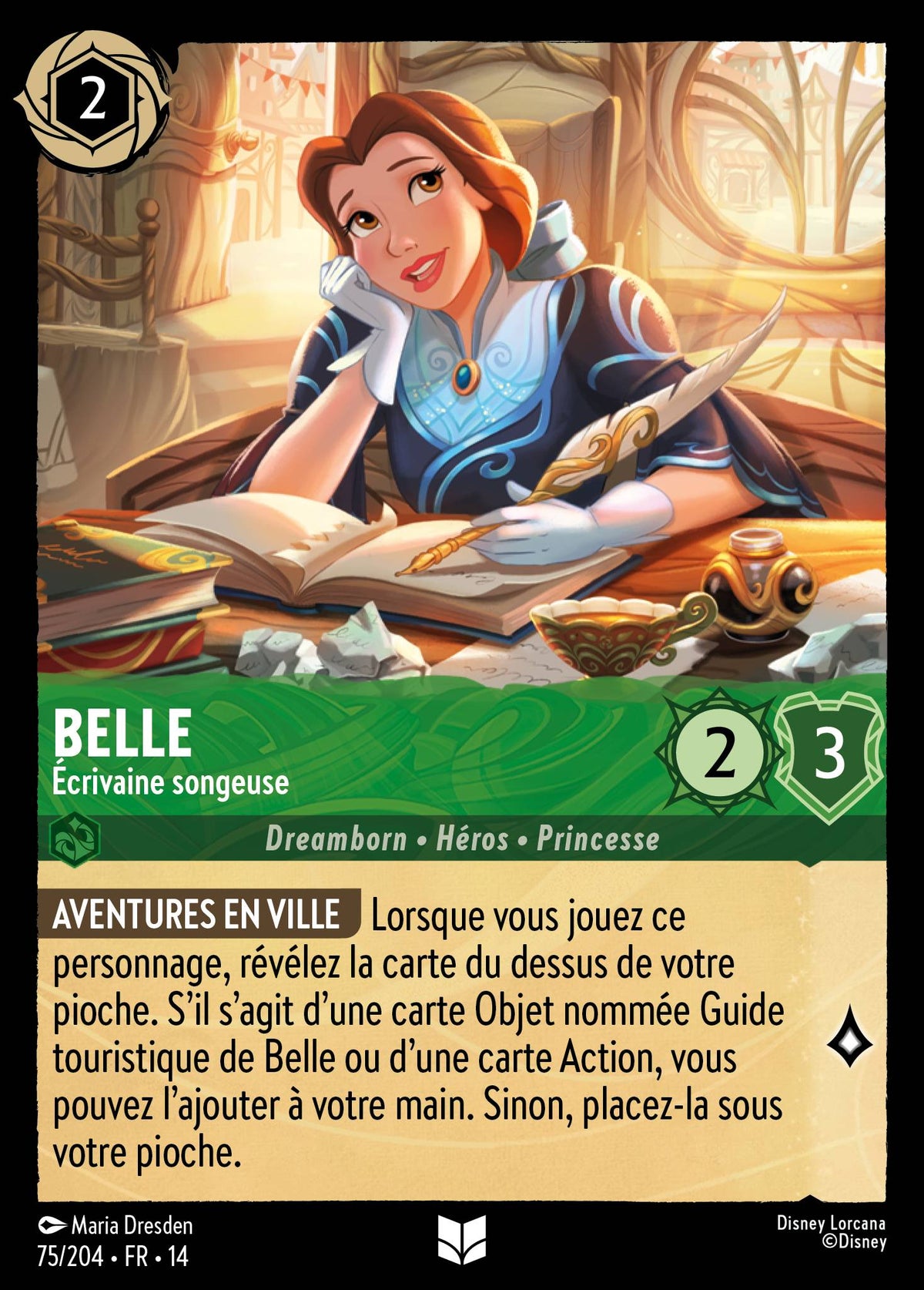 Carte Lorcana 075/204 Belle, Écrivaine songeuse | LorenZone