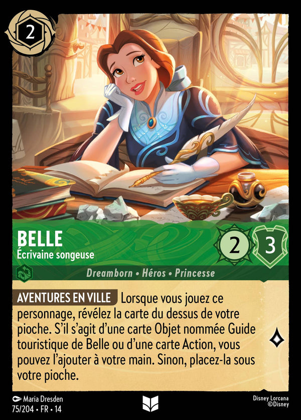 Carte Lorcana 075/204 Belle, Écrivaine songeuse | LorenZone