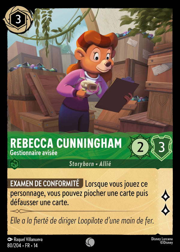 Carte Lorcana 080/204 Rebecca Cunningham, Gestionnaire avisée | LorenZone