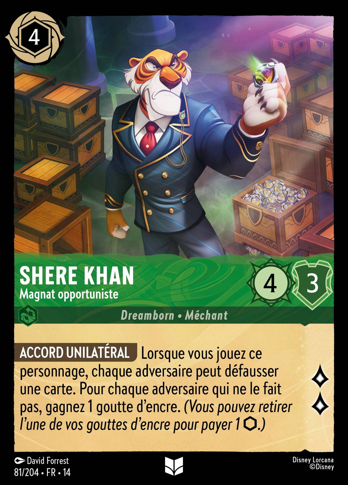 Carte Lorcana 081/204 Shere Khan, Magnat opportuniste | LorenZone