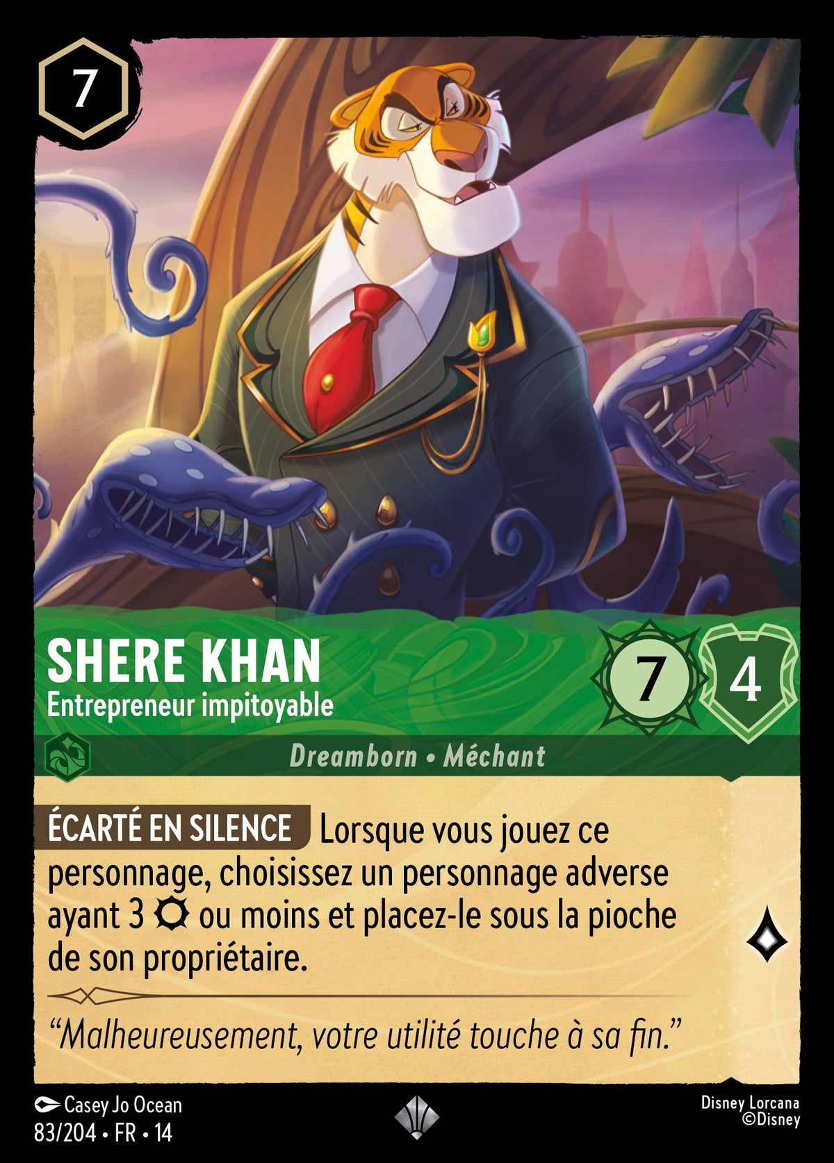 Carte Lorcana 083/204 Shere Khan, Entrepreneur impitoyable | LorenZone