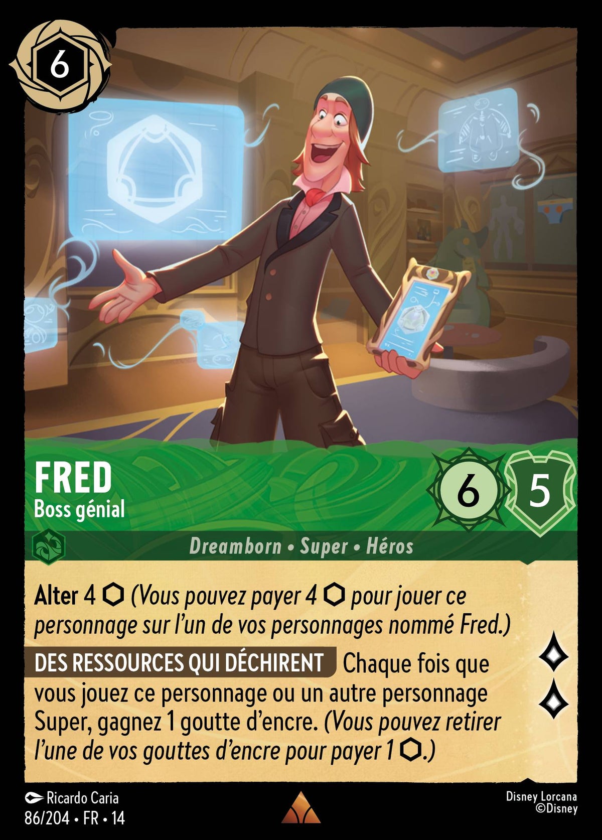 Carte Lorcana 086/204 Fred, Boss génial | LorenZone