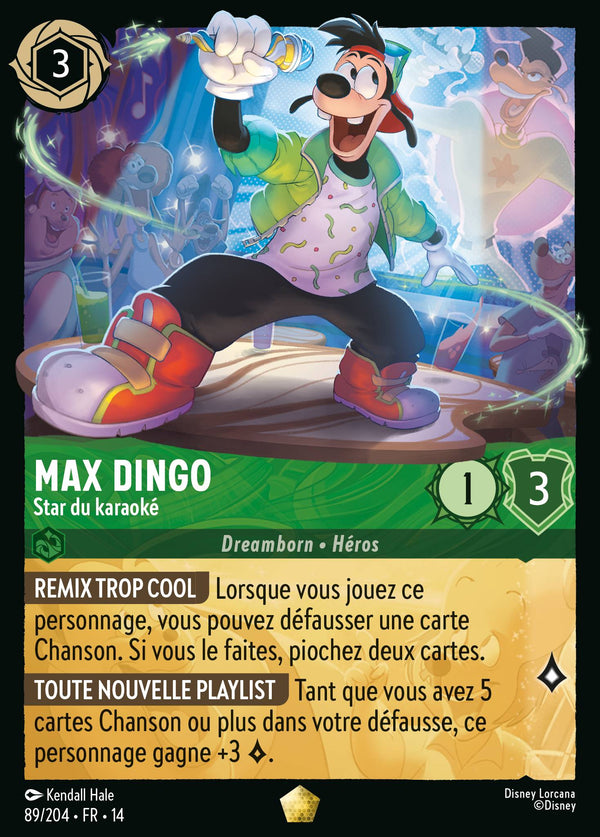 Carte Lorcana 089/204 Max Dingo, Star du karaoké | LorenZone