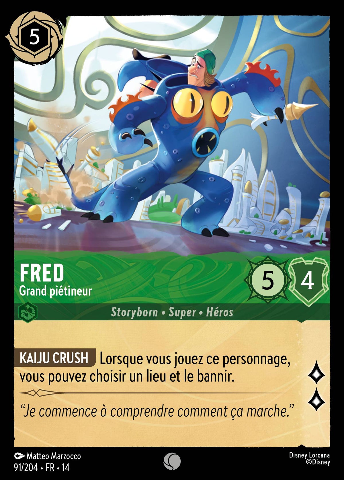 Carte Lorcana 091/204 Fred, Grand piétineur | LorenZone