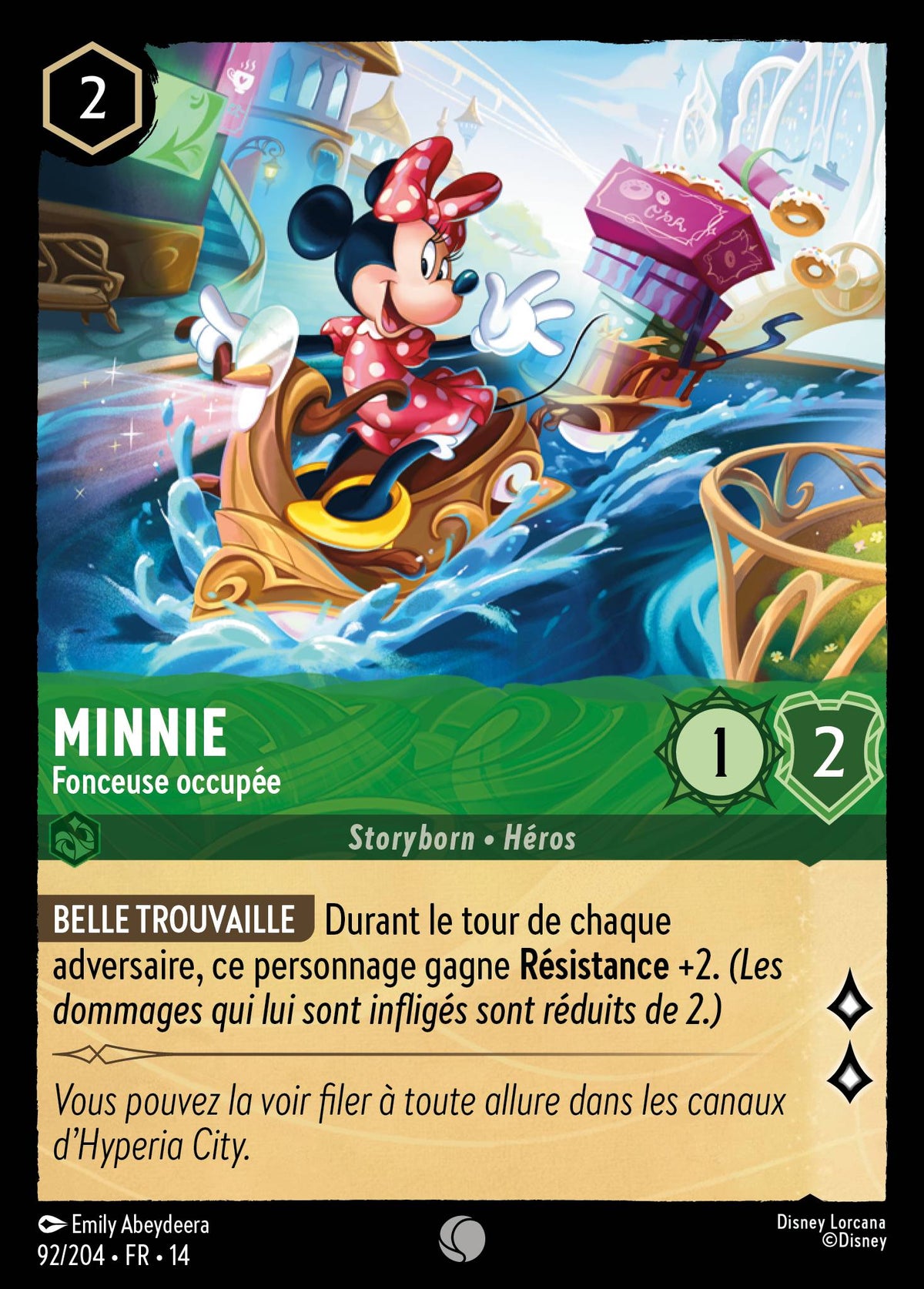 Carte Lorcana 092/204 Minnie, Fonceuse occupée | LorenZone
