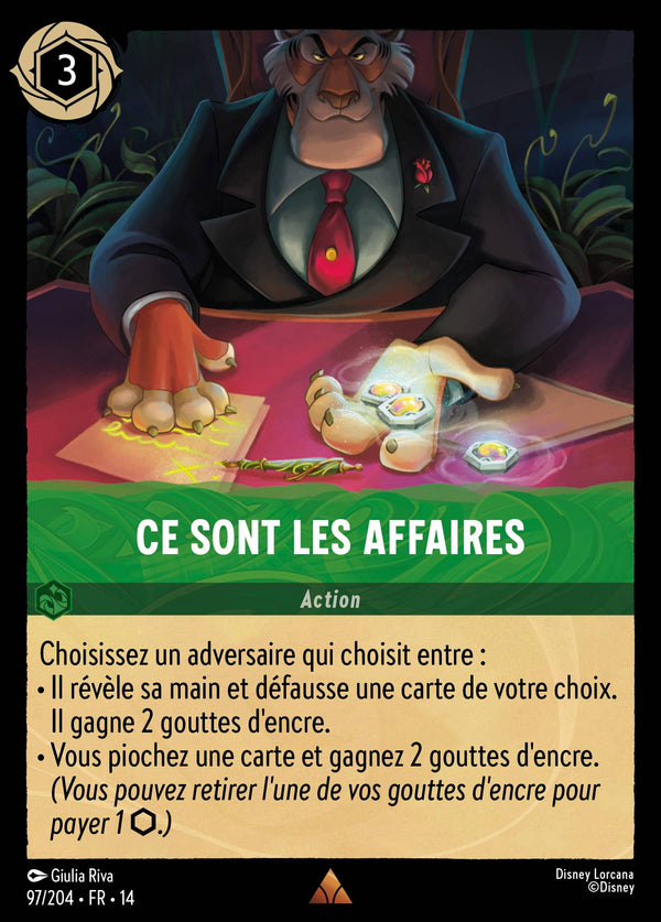 Carte Lorcana 097/204 Ce sont les affaires | LorenZone