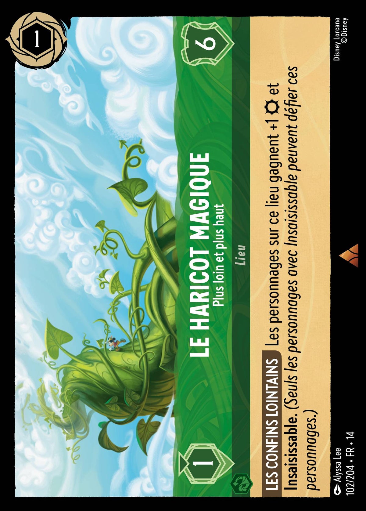 Carte Lorcana 102/204 Le Haricot magique, Plus loin et plus haut | LorenZone
