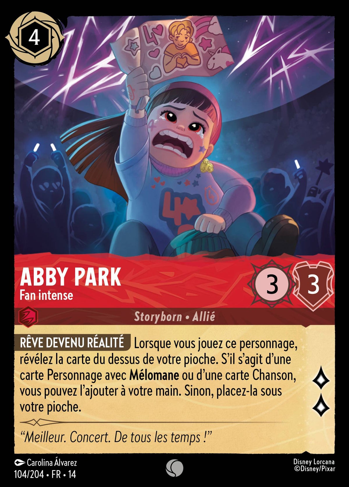 Carte Lorcana 104/204 Abby Park, Fan intense | LorenZone