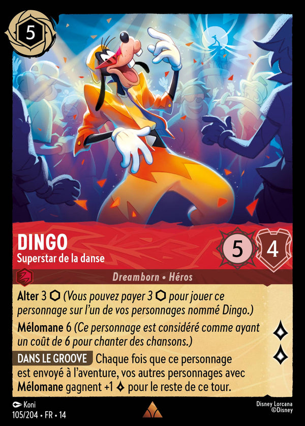 Carte Lorcana 105/204 Dingo, Superstar de la danse | LorenZone