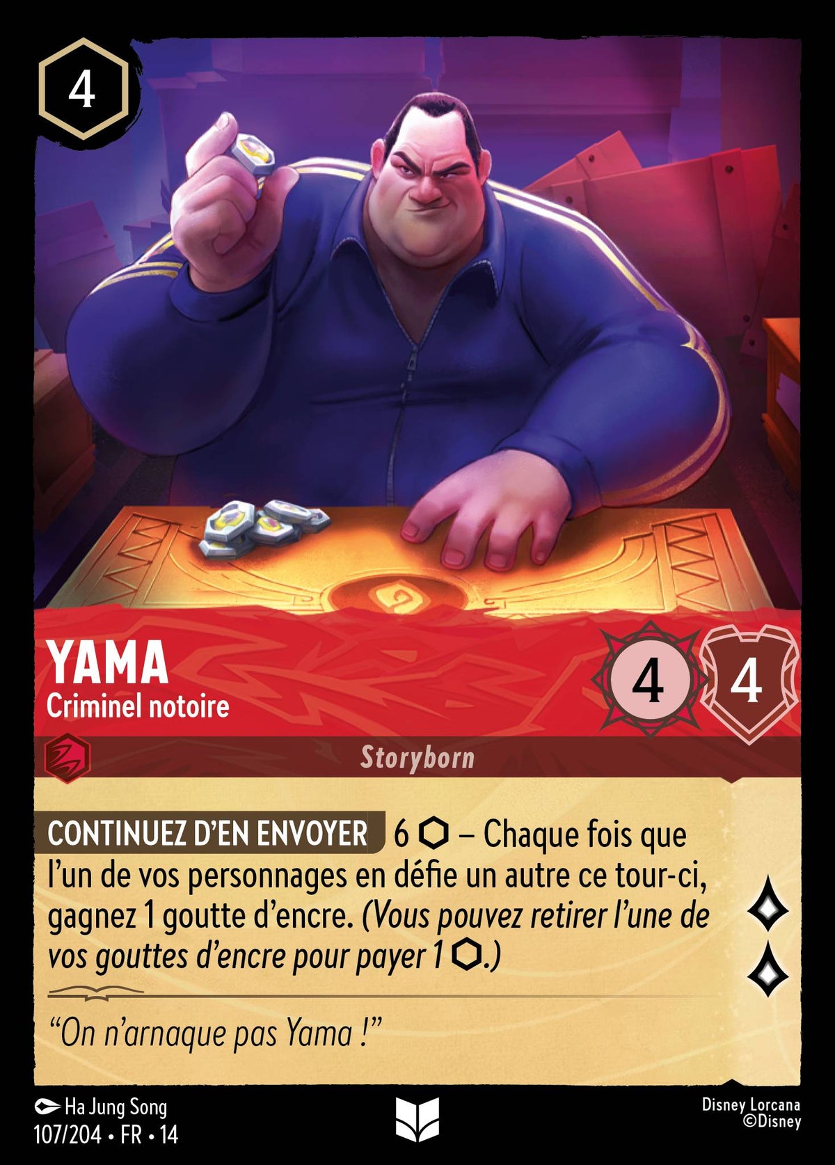 Carte Lorcana 107/204 Yama, Criminel notoire | LorenZone