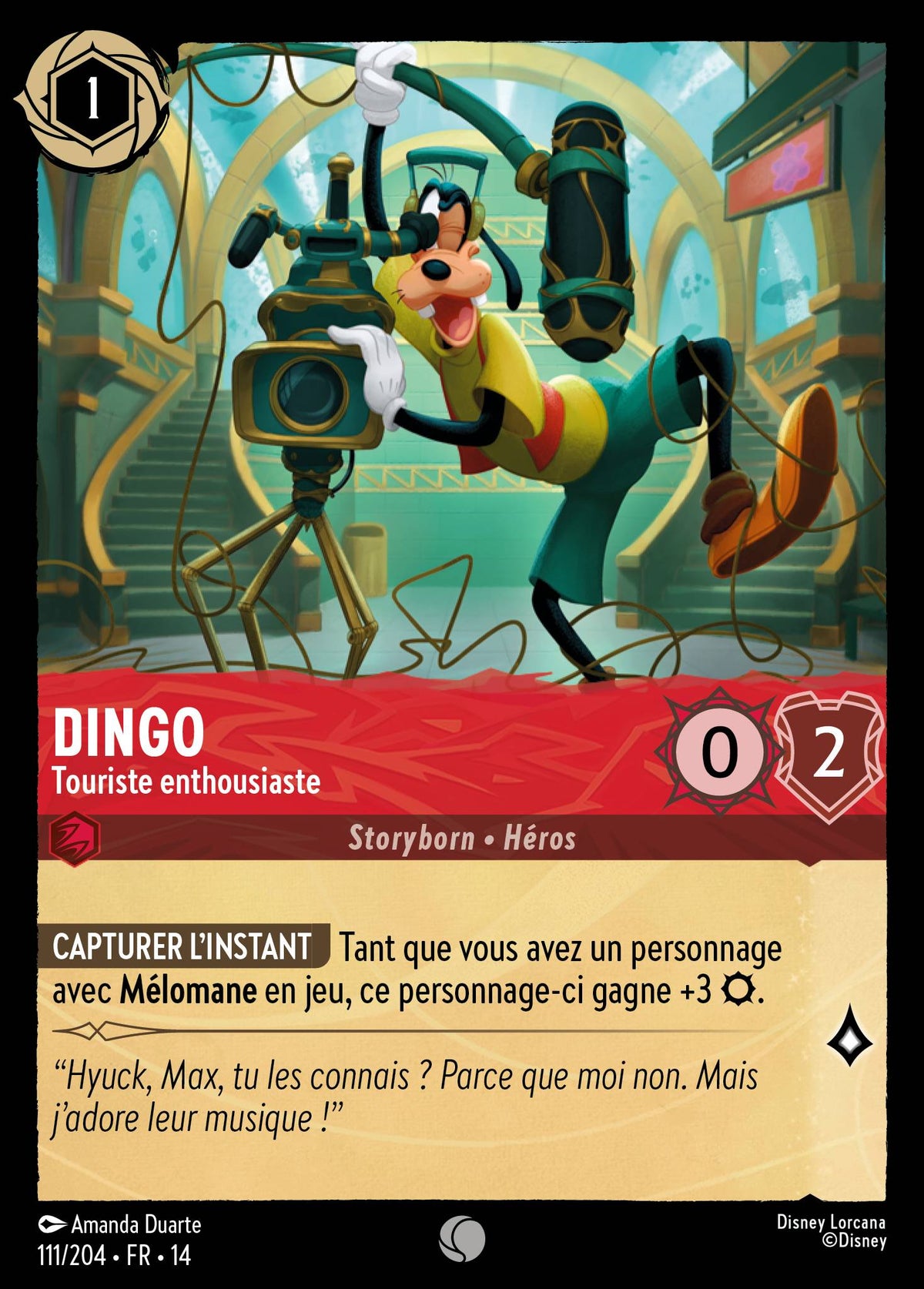 Carte Lorcana 111/204 Dingo, Touriste enthousiaste | LorenZone