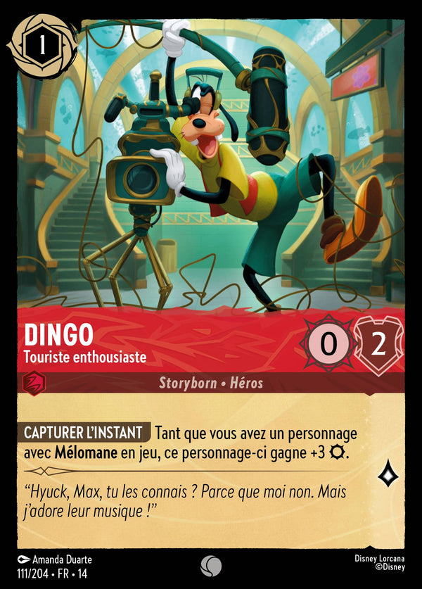 Carte Lorcana 111/204 Dingo, Touriste enthousiaste | LorenZone