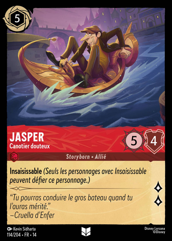 Carte Lorcana 114/204 Jasper, Canotier douteux | LorenZone