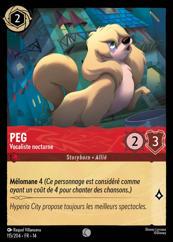 Carte Lorcana 115/204 Peg, Vocaliste nocturne | LorenZone