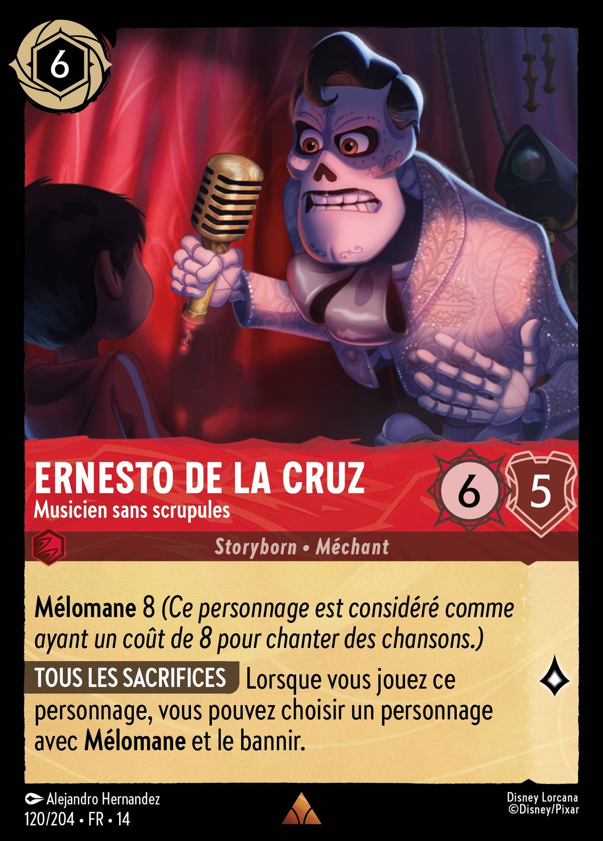 Carte Lorcana 120/204 Ernesto de la Cruz, Musicien sans scrupules | LorenZone