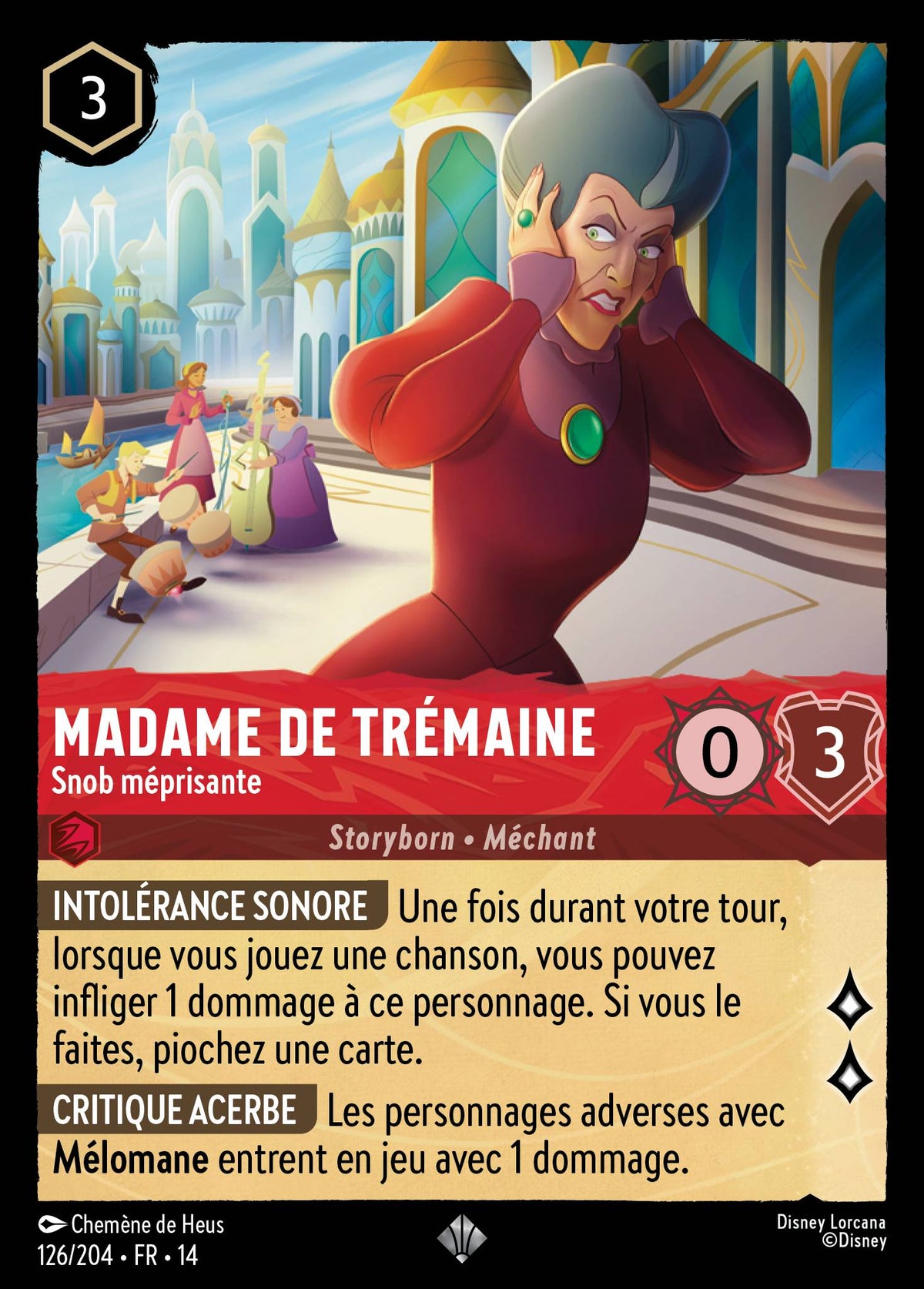 Carte Lorcana 126/204 Madame de Trémaine, Snob méprisante | LorenZone