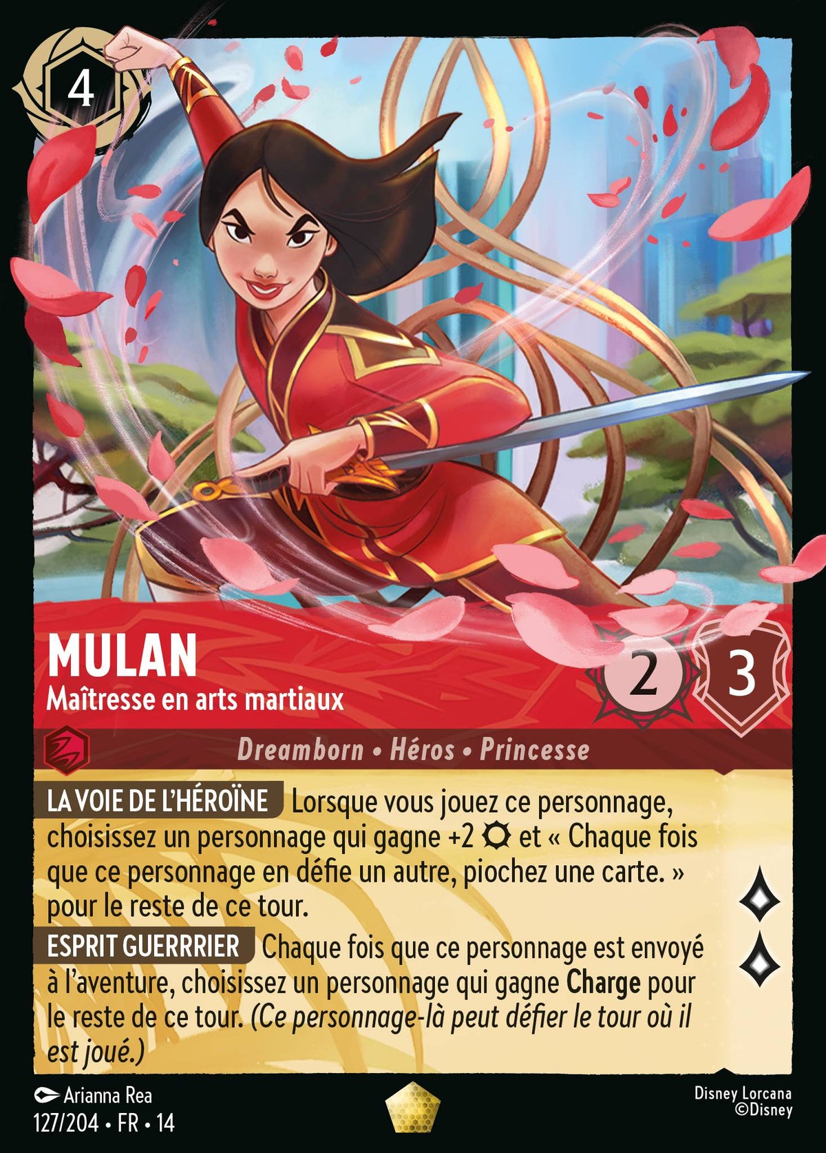 Carte Lorcana 127/204 Mulan, Maîtresse en arts martiaux | LorenZone