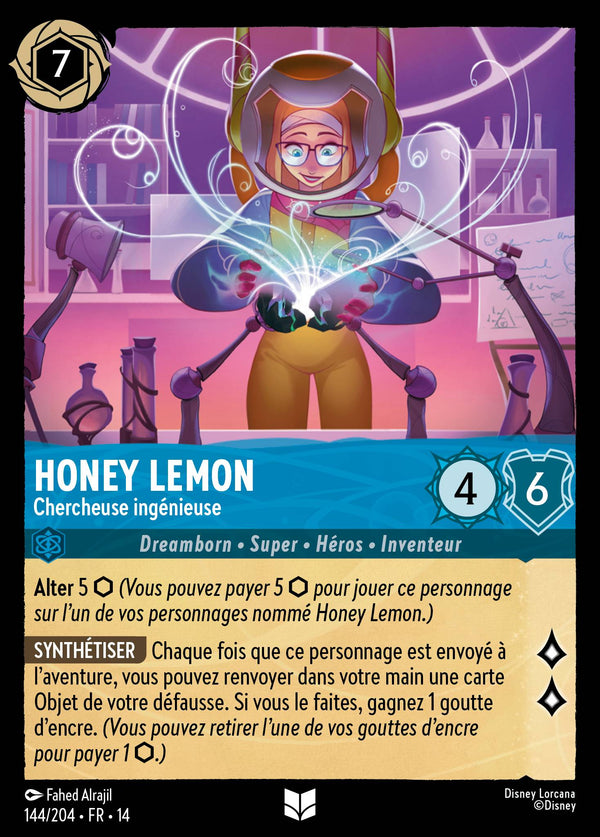 Carte Lorcana 144/204 Honey Lemon, Chercheuse ingénieuse | LorenZone