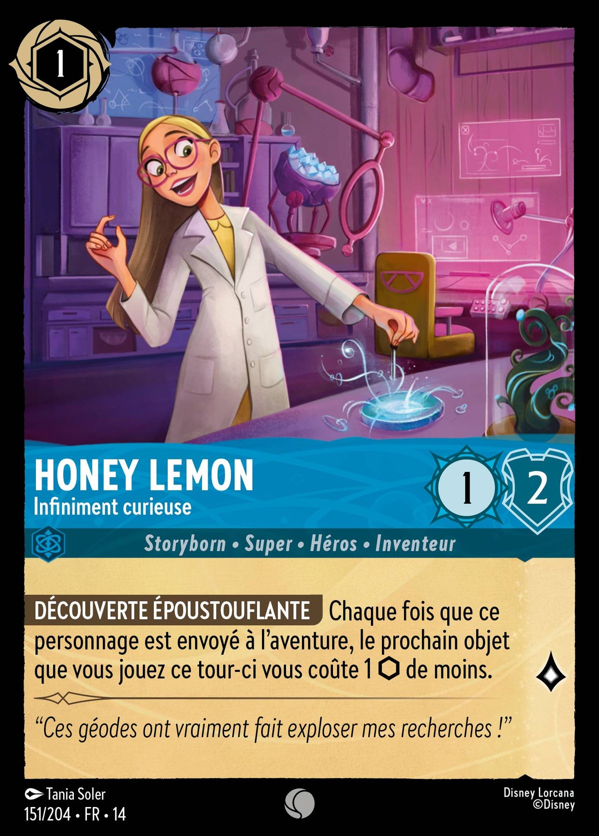 Carte Lorcana 151/204 Honey Lemon, Infiniment curieuse | LorenZone