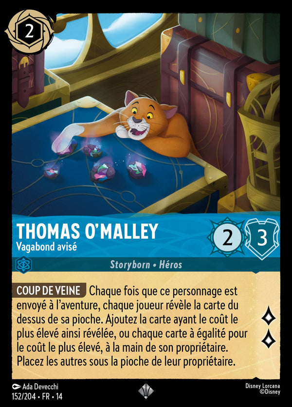 Carte Lorcana 152/204 Thomas O'Malley, Vagabond avisé | LorenZone